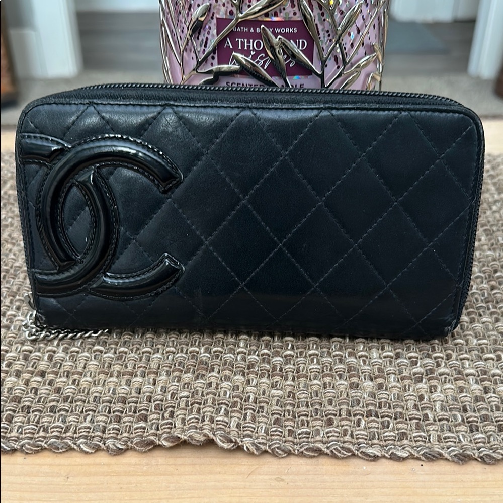 CHANEL Authentic Black Quilted Wallet